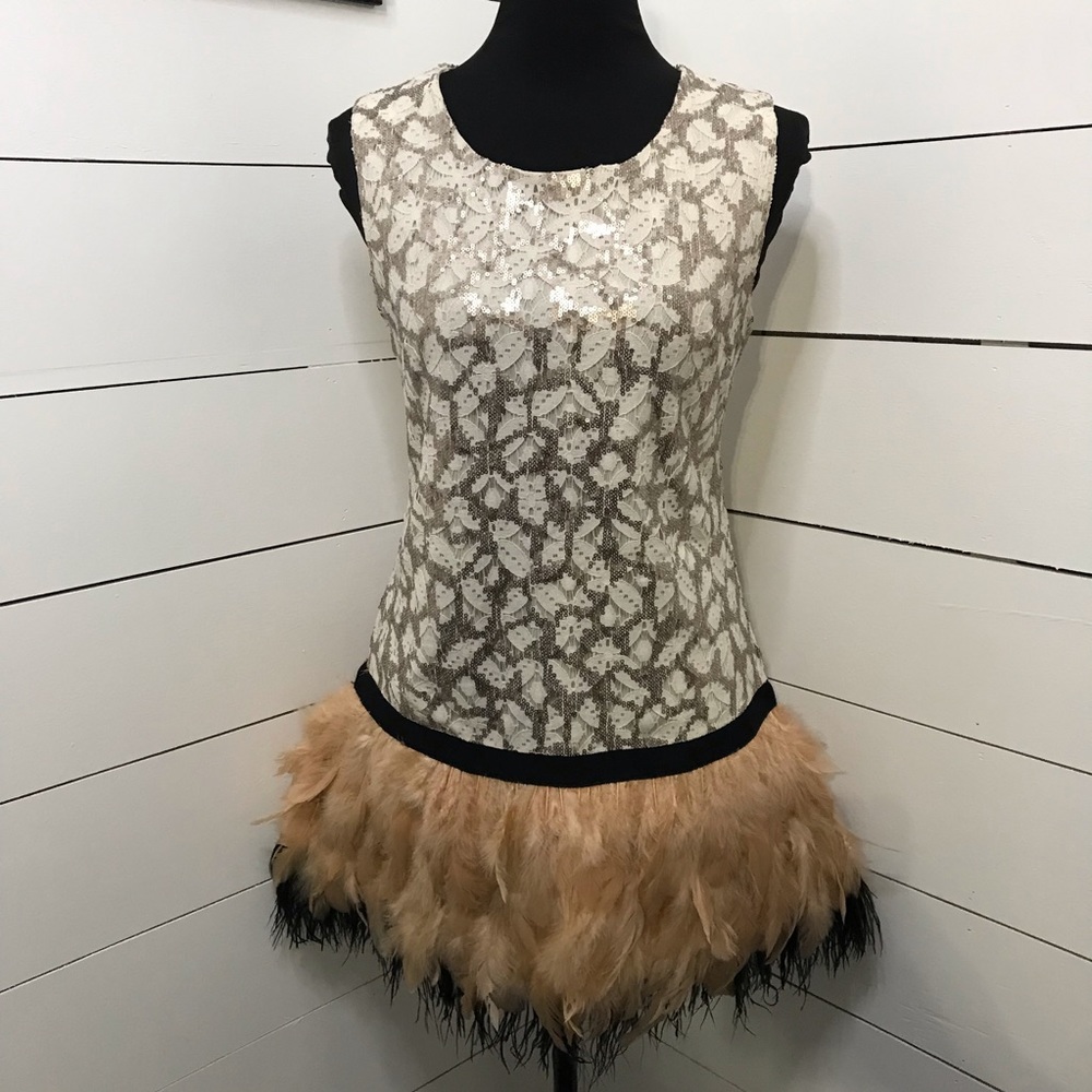 C. Luce Sequin/Feather Dress Size S NWT Anthropologie